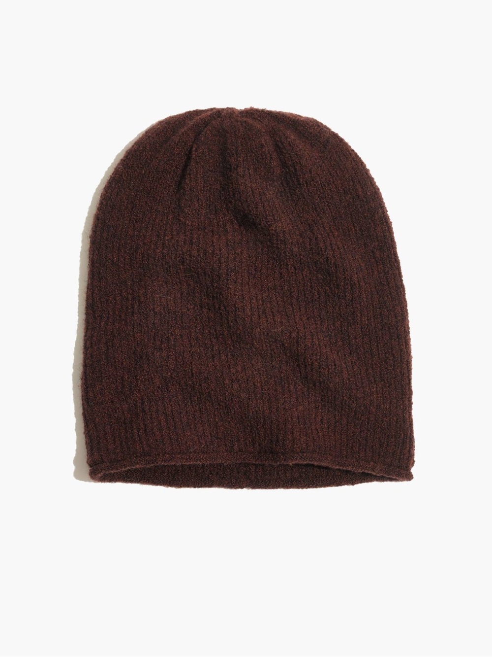 Madewell Kent Coziest Yarn Wool Blend Heather Cabernet Brown Beanie EUC One Size